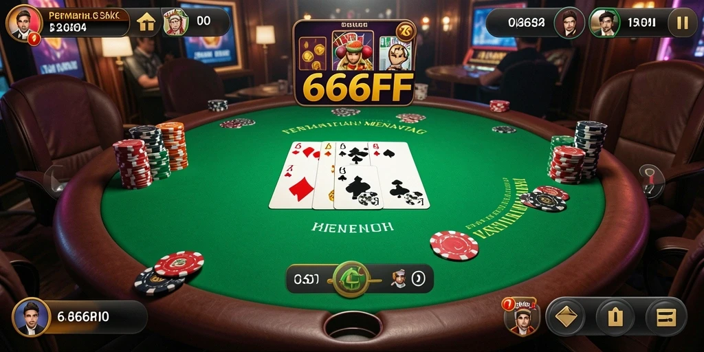 Tampilan gameplay menarik dalam aplikasi poker 666FF.