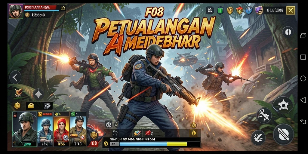 Tampilan gameplay F08 yang mendebarkan dan penuh aksi.
