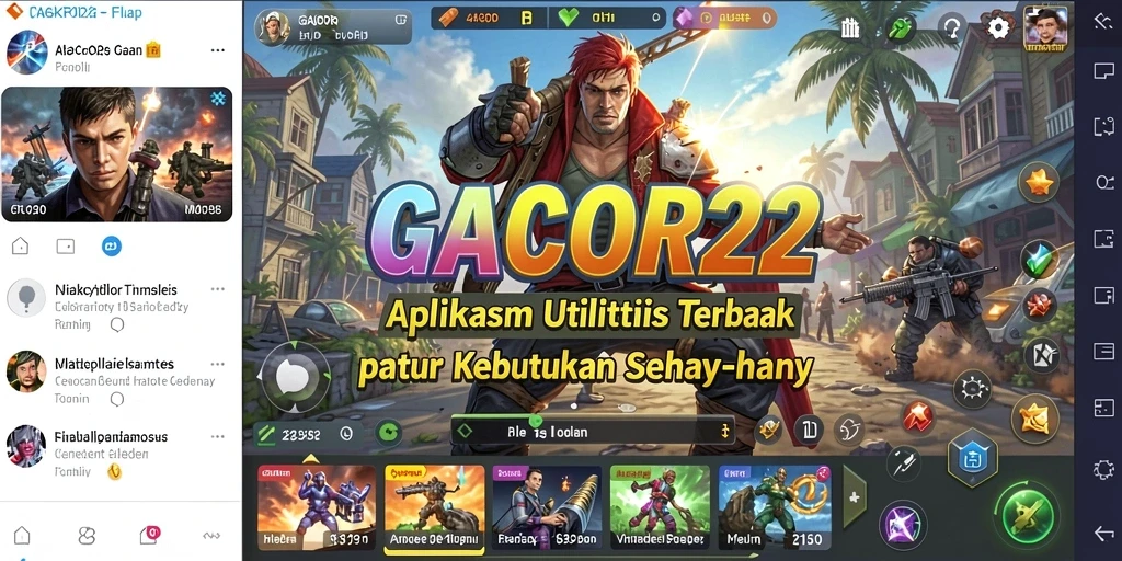 Tampilan aplikasi GACOR22 dengan fitur utilitas yang lengkap.