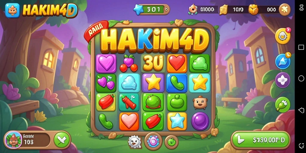 Tangkapan layar HAKIM4D menampilkan gameplay yang penuh warna dan tantangan Match-3.