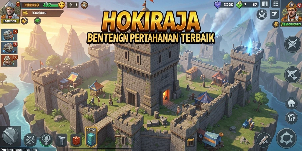 Screenshot menampilkan aksi menara dalam pertahanan melawan musuh.