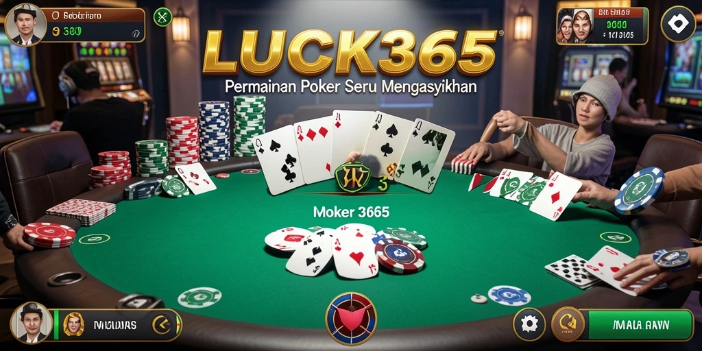 Tangkapan layar gameplay LUCK365 menunjukkan suasana permainan Poker yang dinamis.