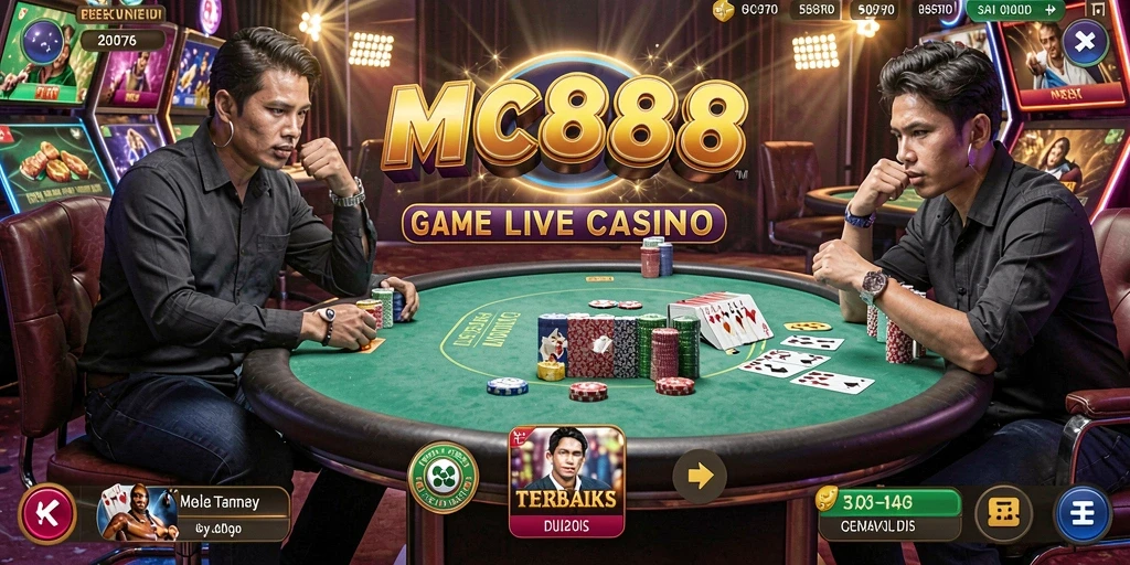Screenshot gameplay MC888 yang seru dengan dealer langsung.