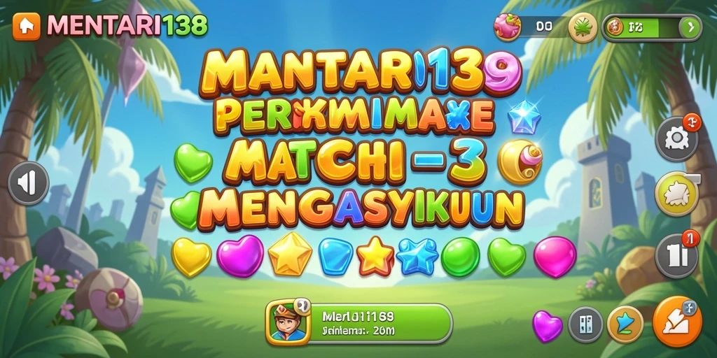 Gameplay seru dalam MENTARI138 dengan tantangan Match-3.