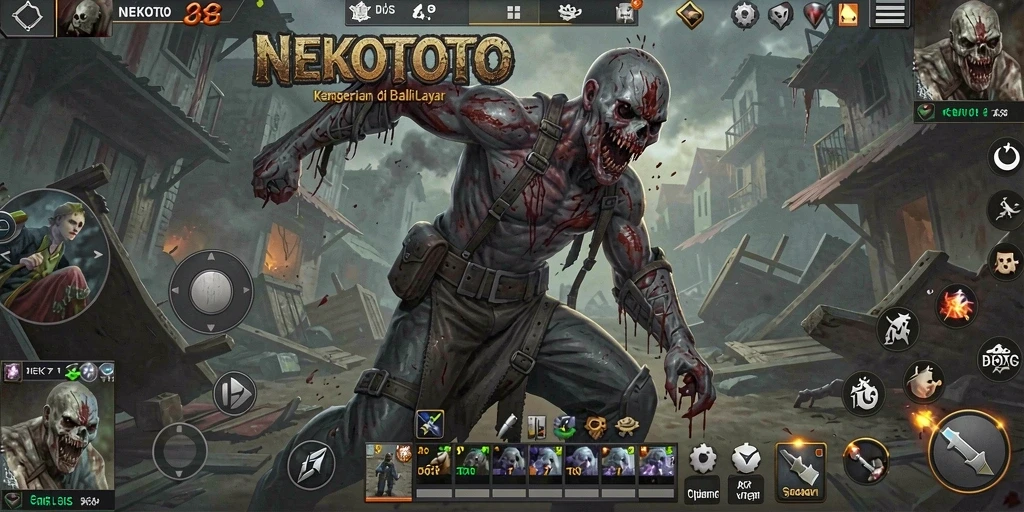 Tampilan gameplay menegangkan dari NEKOTOTO yang penuh kengerian.