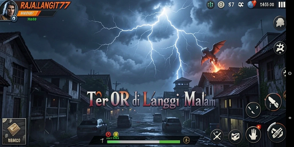 Layar utama gameplay RAJALANGIT77 menampilkan suasana Horror yang mencekam.