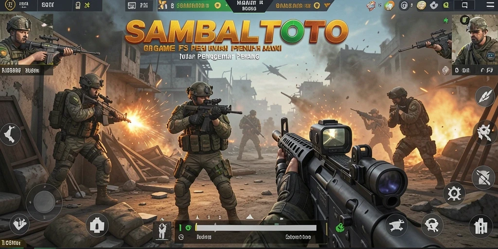 Screenshot gameplay SAMBALTOTO menunjukkan aksi tembak-menembak yang mendebarkan.