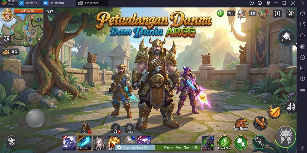 Screenshot gameplay V87 yang menampilkan aksi pertempuran ARPG yang mendebarkan.
