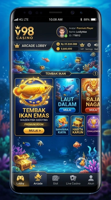 Tampilan katalog aplikasi v98 yang rapi dan terorganisir.
